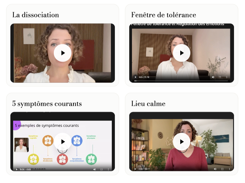 Aperçu de la bibliothèque vidéo de psychoéducation